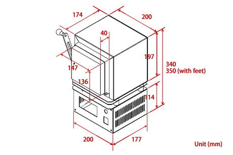 1100C Compact Muffle Furnace (4"x4"x5") w/ Programmable Temp. Controller - KSL-1100X-S - Thasar Store