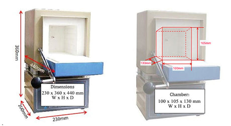 1100C Compact Muffle Furnace (4"x4"x5") w/ Programmable Temp. Controller - KSL-1100X-S - Thasar Store