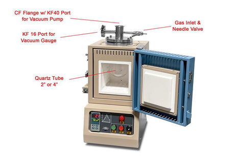 1500°C Hybrid Furnace: Box (6 x6"x 6") and Mullite Tube (2" top)) with Flange -KSL-1500X-M-H - Thasar Store