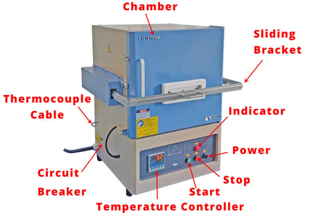 1700C Box Furnace with Sliding Fixture for Fast Heating & Cooling - KSL-1700X-RTP - Thasar Store