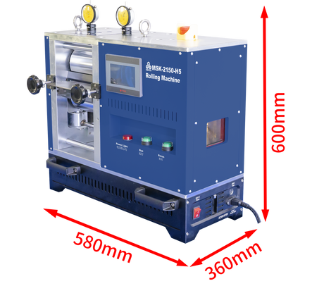 5T Max. Pressure-Control Cold Rolling Press (6" W x 4"Dia.), Glovebox Compatible & R2R Option - MSK-2150-H5 - Thasar Store