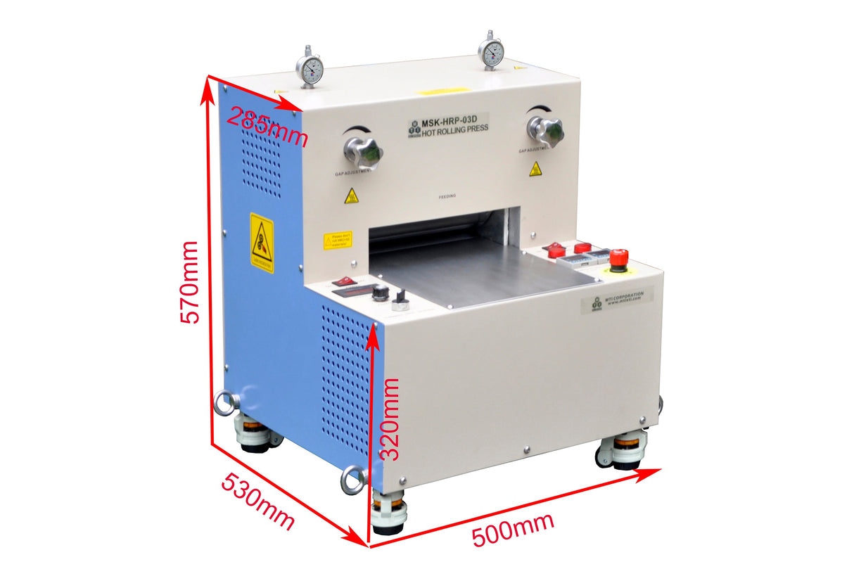 110°C Hot Rolling Press (8"D x10"W) w/ Dual Temp Controller (Ar Gas Compatible) - MSK-HRP-03D - Thasar Store