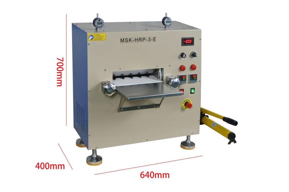 Hot Rolling Press (8"D x10"W, 150 / 230 °C Max) w/ Adjustable Pressure up to 10 T - MSK-HRP-3-E - Thasar Store