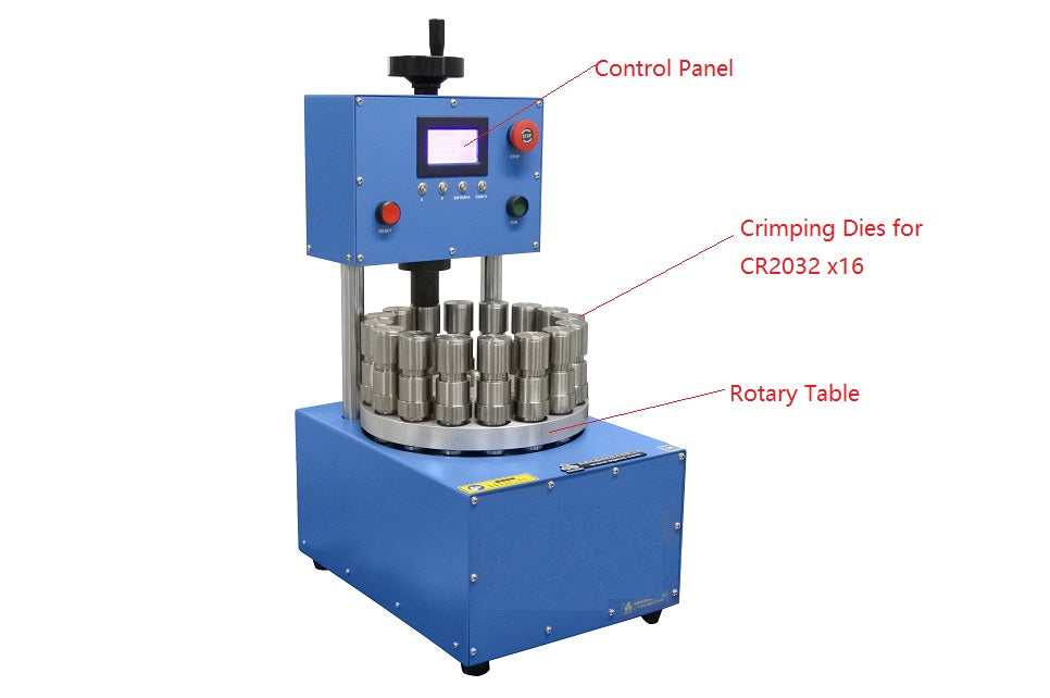 16 Station Rotary Coin Cell Crimping Machine with Pressure Controlled - MSK-HT-16 - Thasar Store