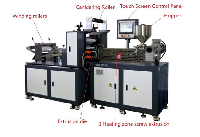 Lab Scale Roll to Roll Melt Extrusion Machine (300°C Max.) for Preparing Polymer Membrane - MSK-ME-300 - Thasar Store