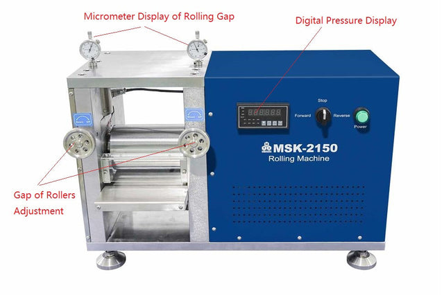 4T Max. and 6" Width Gap-Control Cold Rolling Press with Digital Pressure Display & R2R Option (Ar Glovebox Compatible) - MSK-2150-PD - Thasar Store