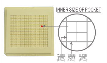 20 pcs 2" Die / IC Tray (400 Pockets of 60x50x28 mil or 1.52x1.27x0.71 mm) - NH20-60-50-28 - Thasar Store