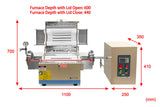 1100C Hydrogen Gas Tube Furnace with 5" Quartz Tube with H2 Detecting System - OTF-1200X-S5-H2 - Thasar Store