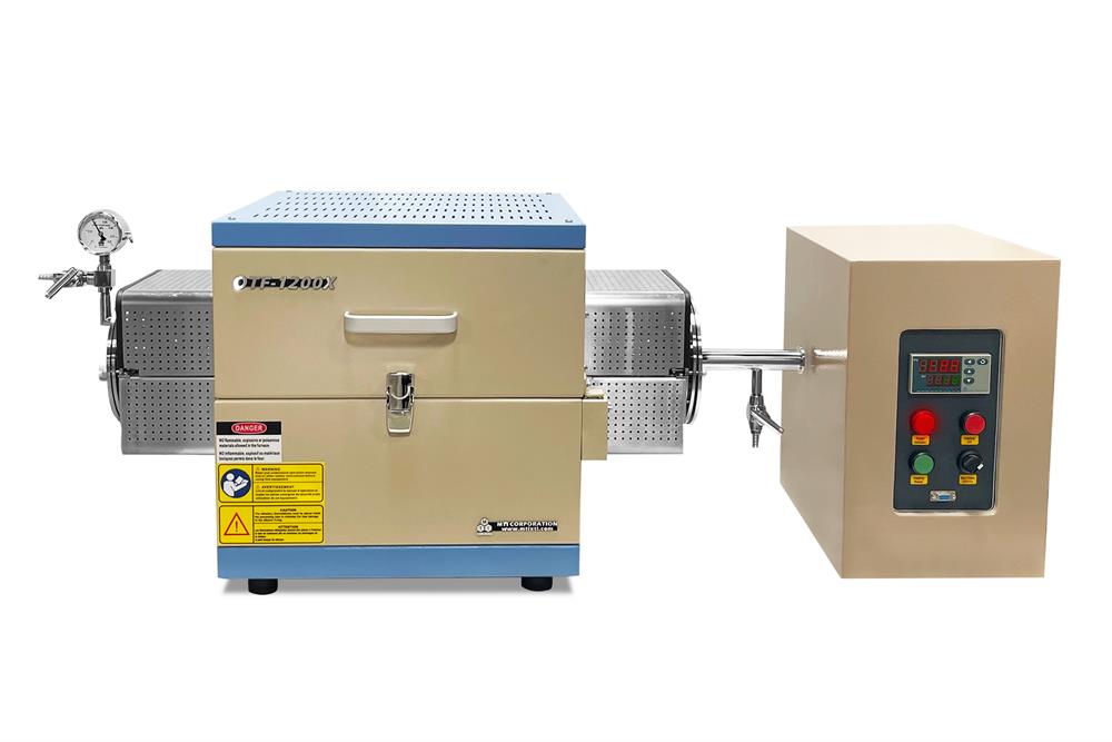 Compact 5" Split Vacuum Furnace w/ 12" heating zone & Separated Controller (1200C Max) - OTF-1200X-S-5 - Thasar Store