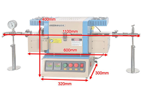 Compact 2" Two Zone Rotary Tube Furnace @1100C Max For Powder CVD. - OTF-1200X-S-R-II - Thasar Store