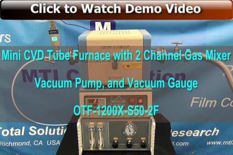 Mini CVD Tube Furnace with 2 Channel Gas Mixer, Vacuum Pump, and Vacuum Gauge - OTF-1200X-S50-2F - Thasar Store