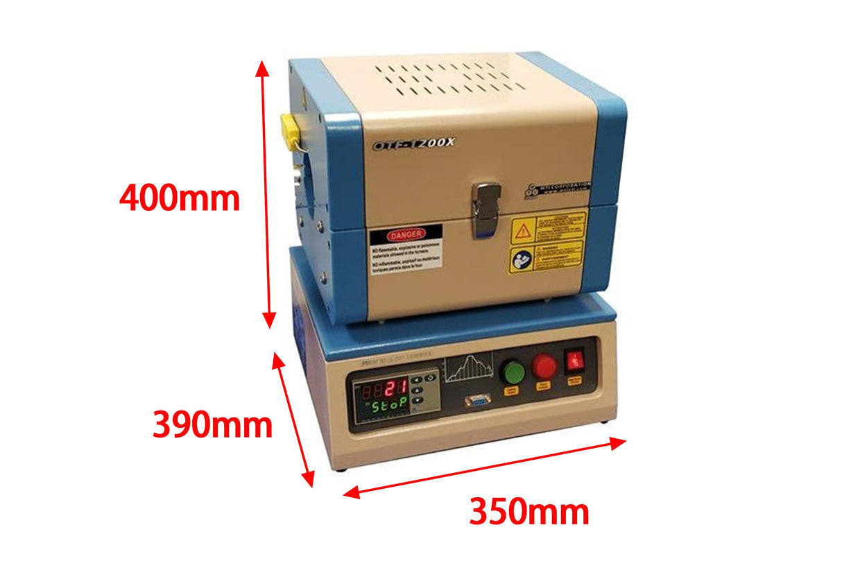 1200C Compact Split Tube Furnace (8" heating zone) w/ Vacuum Flanges & Optional Tube Size-OTF-1200X-S - Thasar Store