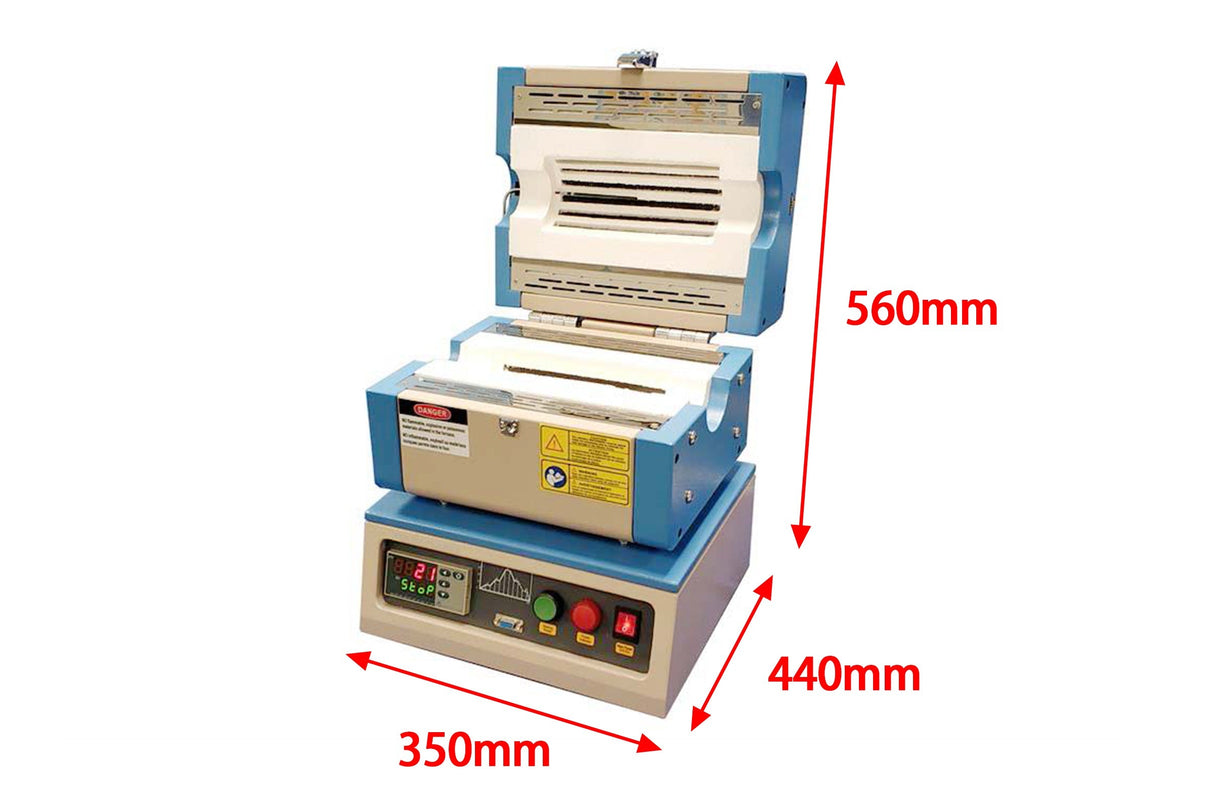 1200C Compact Split Tube Furnace (8" heating zone) w/ Vacuum Flanges & Optional Tube Size-OTF-1200X-S - Thasar Store