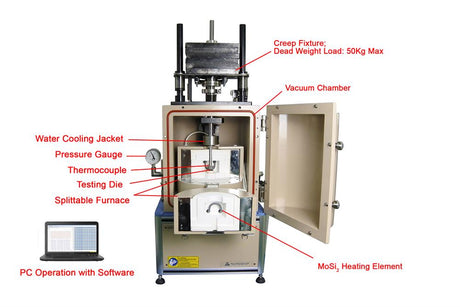 Compact High Temperature Creeping Tester with Small Punch (1350°C Max.) - OTF-1500X-S-CR - Thasar Store