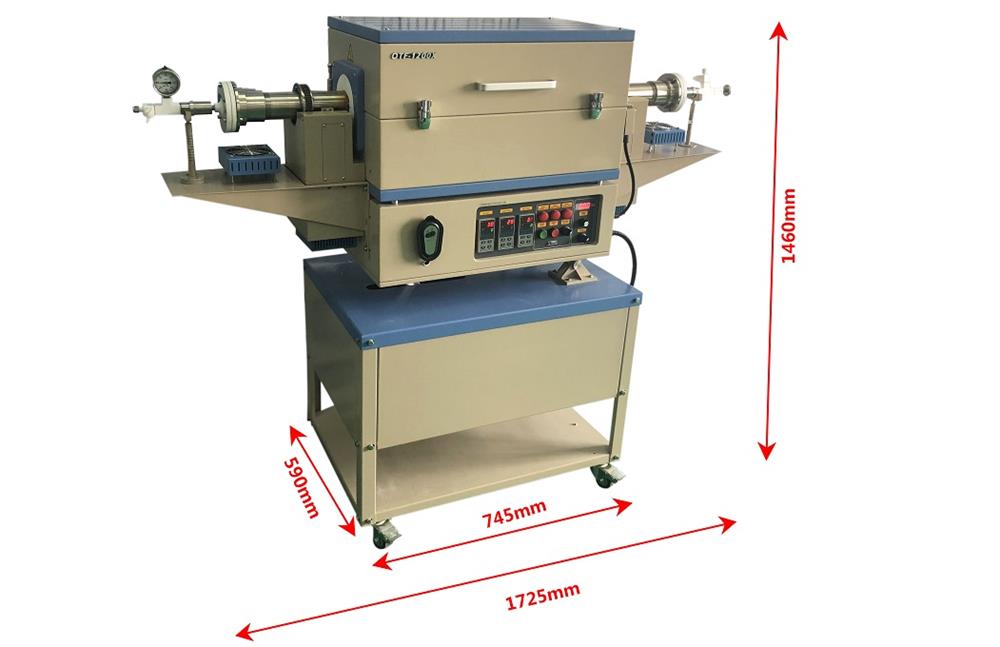 Anti-Corrosive Rotary Tube Furnace w/ 2" ID Double Layer Tube, 800C @ 3 Bar Pressure -OTF-800X-III-R2 - Thasar Store