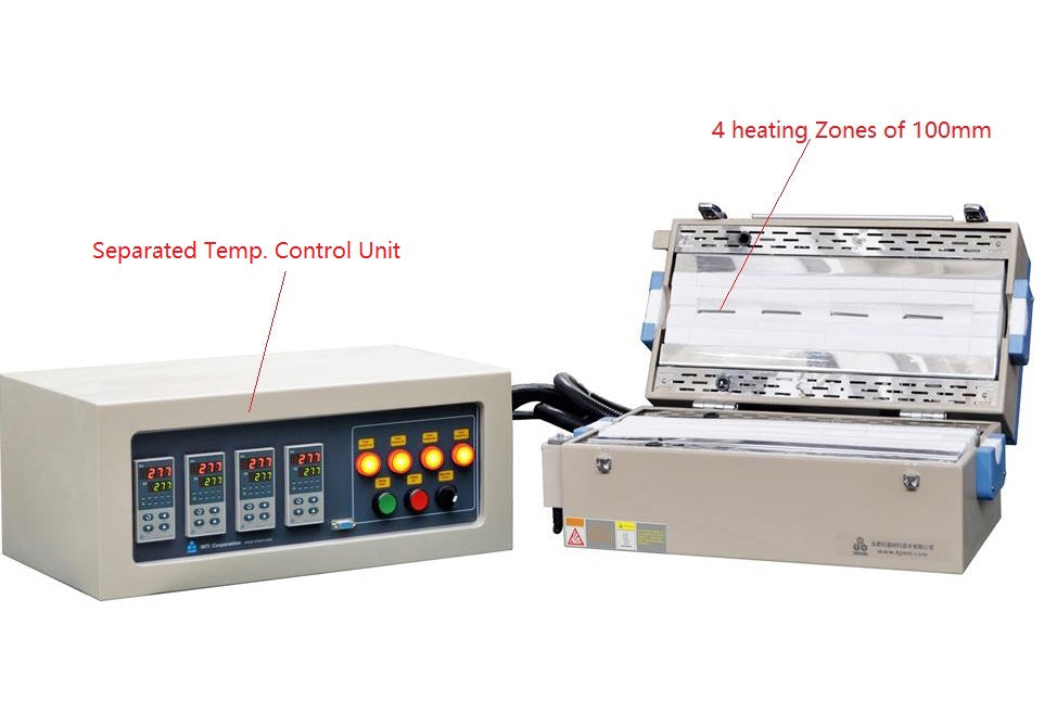 Four Zones 1200oC Tube Furnace w/ Temperature Controllers for 1 or 2" Tube - OTF-1200X-IV-S - Thasar Store