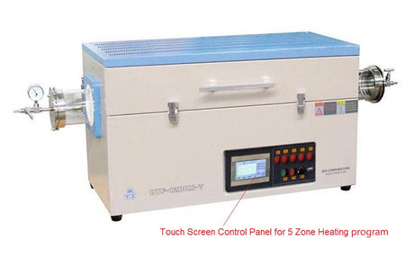 1200C 5-Zone Tube Furnace w/ Touch Screen Controller and Optional Quartz Tube & Flanges (OD 80-130mm) - OTF-1200X-V-OD - Thasar Store