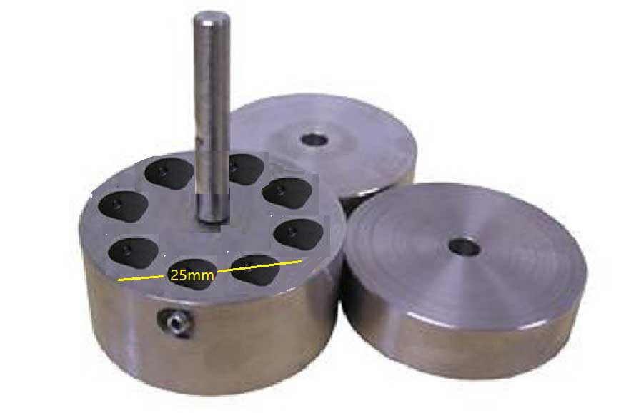 4" Polishing Sample Holder with Eight 1" Holes & Two Dead Weights for Metallography - EQ-PF-8H1 - Thasar Store