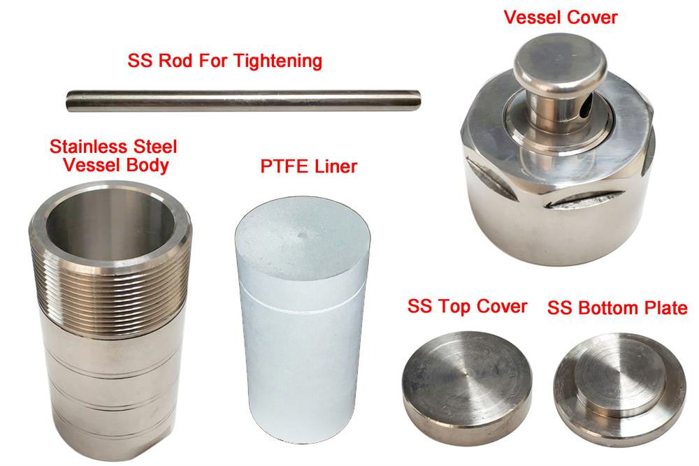 High Pressure Reactor with PTFE lining Up to 220C & Max 3-10 Mpa for Rotary Oven with 50 or 100 ml option - RC-SS-XX - Thasar Store