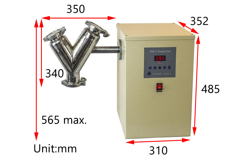 Bench-top V-Shape Ball Mill w/ Optional SS Tank 50, 250 , 2500ml (Ar Gas Compatible) - MSK-SFM-11-LD - Thasar Store