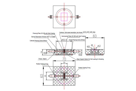 Small Split Cell with Quartz Window for In-Situ Optical Microscope Analysis of SSB Interface - EQ-STC-SSI - Thasar Store