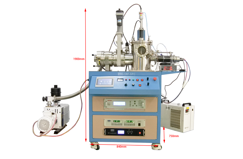 2 in 1 Thin Film Coater: Magnetrons Sputtering & Thermal Evaporation - VTC-1RF-SPC - Thasar Store