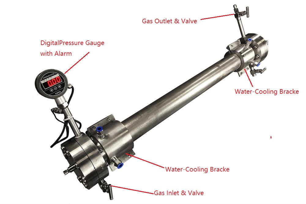 Hi-Pressure Super Alloy Tube: 85ODx50 IDx1000L (mm) w/ Flange, 1100oC Max. - Tube-HP-85-50-1000 - Thasar Store