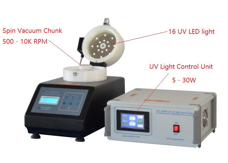 Hi-Speed Spin Coater (10K rpm & 5" max) w/ Optional Heating or UV Cover up to 200°C- VTC-100PA - Thasar Store