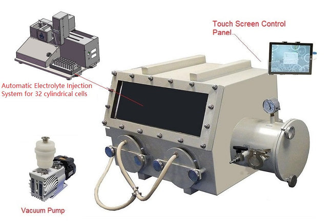 Automatic Electrolyte Injection under Vacuum Chamber for 32 Cylindrical Cells - MSK- 32-VGB - Thasar Store