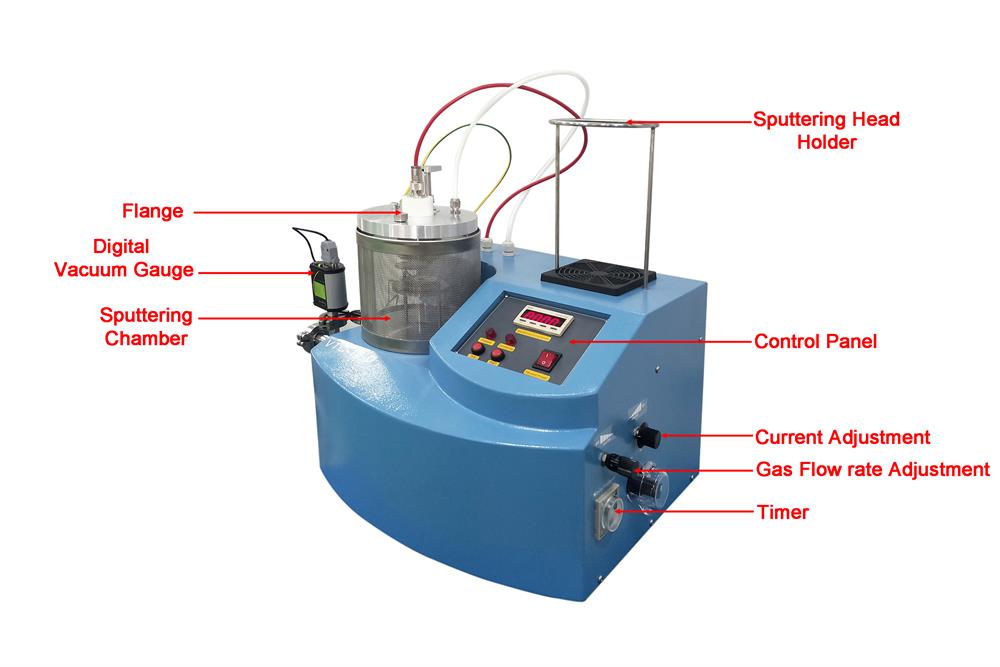 Compact DC Magnetron Sputtering Coater With Gold Target for Noble Metal Coating-VTC-16-D - Thasar Store