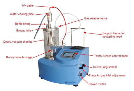 High Power DC Magnetron Sputtering Coater w Rotary Stage & Water Chiller - VTC-16-SM - Thasar Store