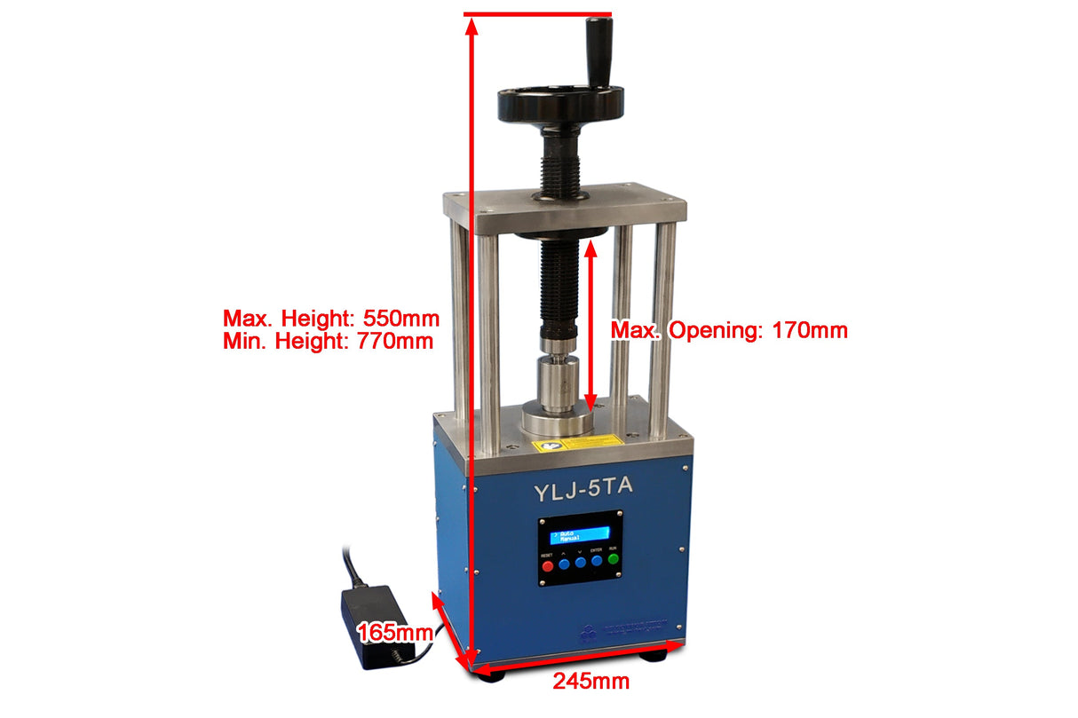 5T Electric Oil-less Press with Digital Programmable Pressure Controller (Ar Gas Compatible) - YLJ-5TA - Thasar Store