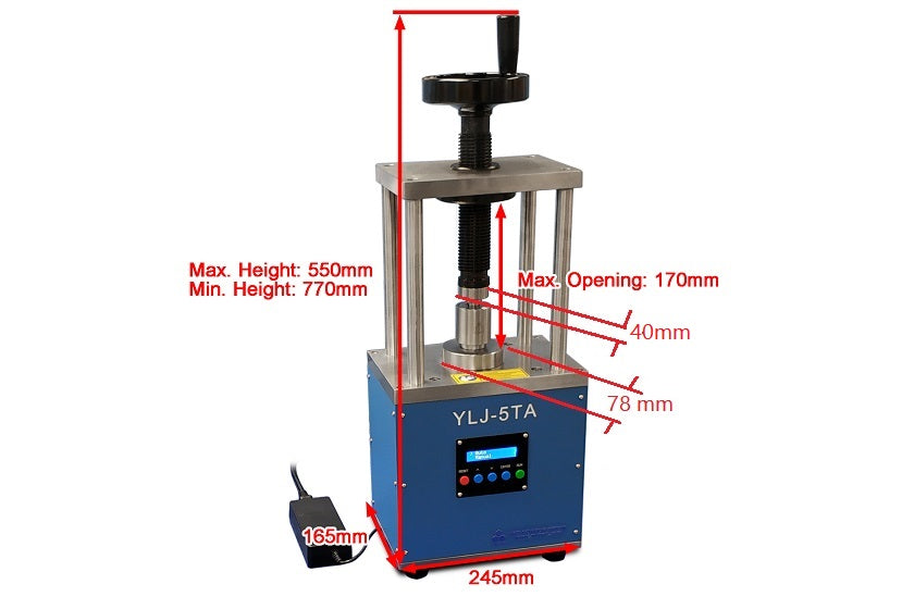 10T Electric Oil-less Press with Digital Programmable Pressure Controller (Ar Gas Compatible) - YLJ-10TA - Thasar Store