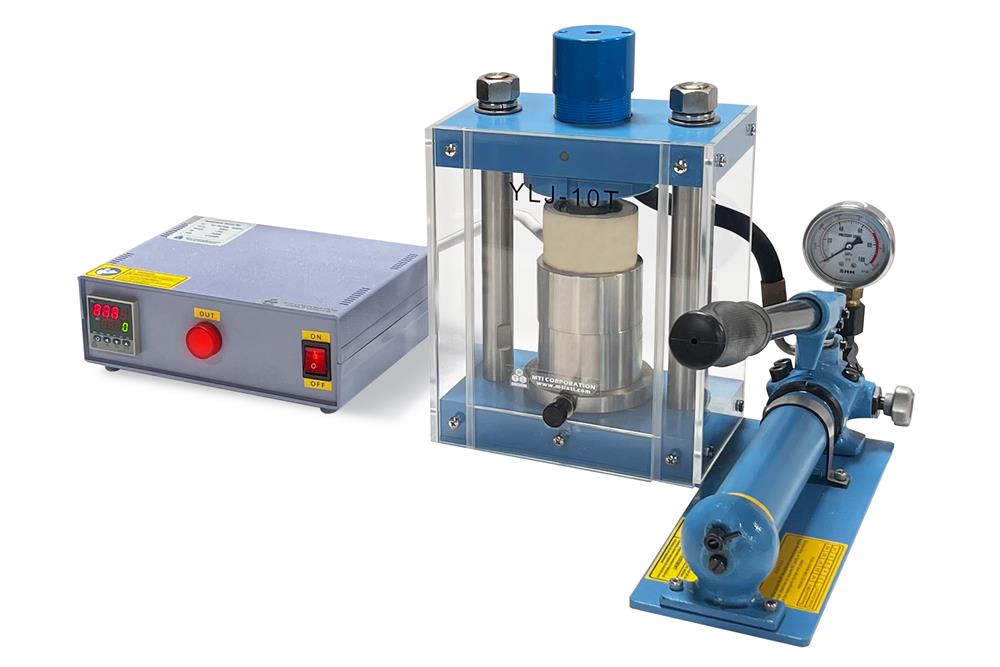 Hydraulic Pellet Press with 12 mm Si3N4 Die (550 °C Max) and Temperature Control - YLJ-HP2-H - Thasar Store