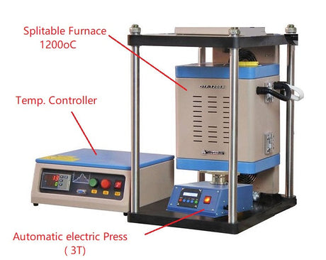 2T Electric Hot Pellet Press up to 1200C with Graphite or Si3N4 Dies Using in Glovebox - YLJ-HP7 - Thasar Store