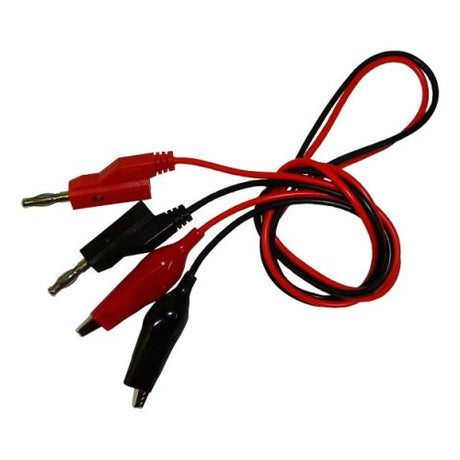 (2) Stacking Banana Plug Cables with Alligator Clip End, 50cm - Thasar Store