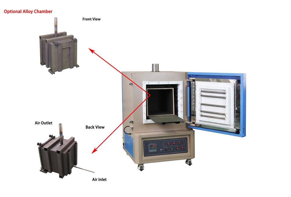 1200°C Max. 5-side Heating Muffle Furnace (20x20x20", 125L) w/ Optional Alloy Chamber - KSL-1200X-MAX - Thasar Store