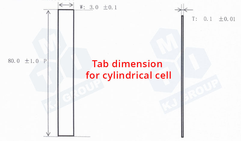 3mm Width Nickel Tab for Welding on Cylindrical Cell Electrode Strip, 50pcs/bag - EQ-CC-NTA3 - Thasar Store